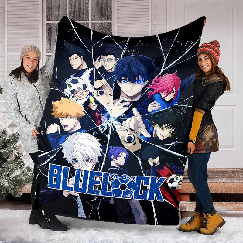 BlueLock Theme Printed Blanket - Perfect for Couch, Bed, Travel & Outdoor Use | Machine Washable, Cozy & Durable.
