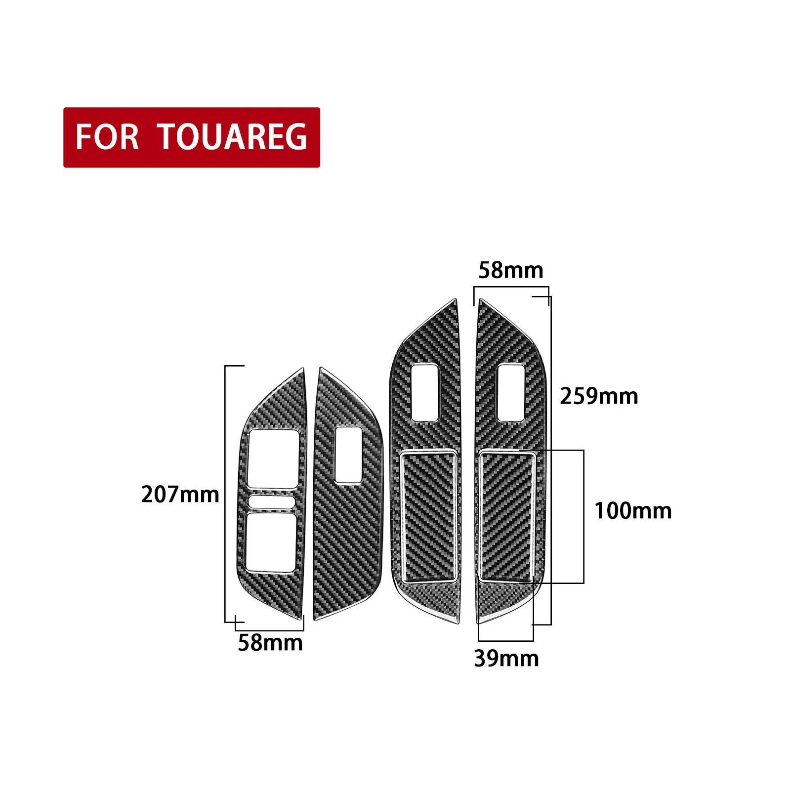 

4 шт., декоративные наклейки на окна автомобиля, наклейки для Volkswagen Touareg 2011-2018, аксессуары для салона автомобиля, углеродное волокно Right-hand Drive