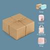 Gift Box Party Kraft Paper Packaging with Hemp Rope Tag and White Card - Square Design
