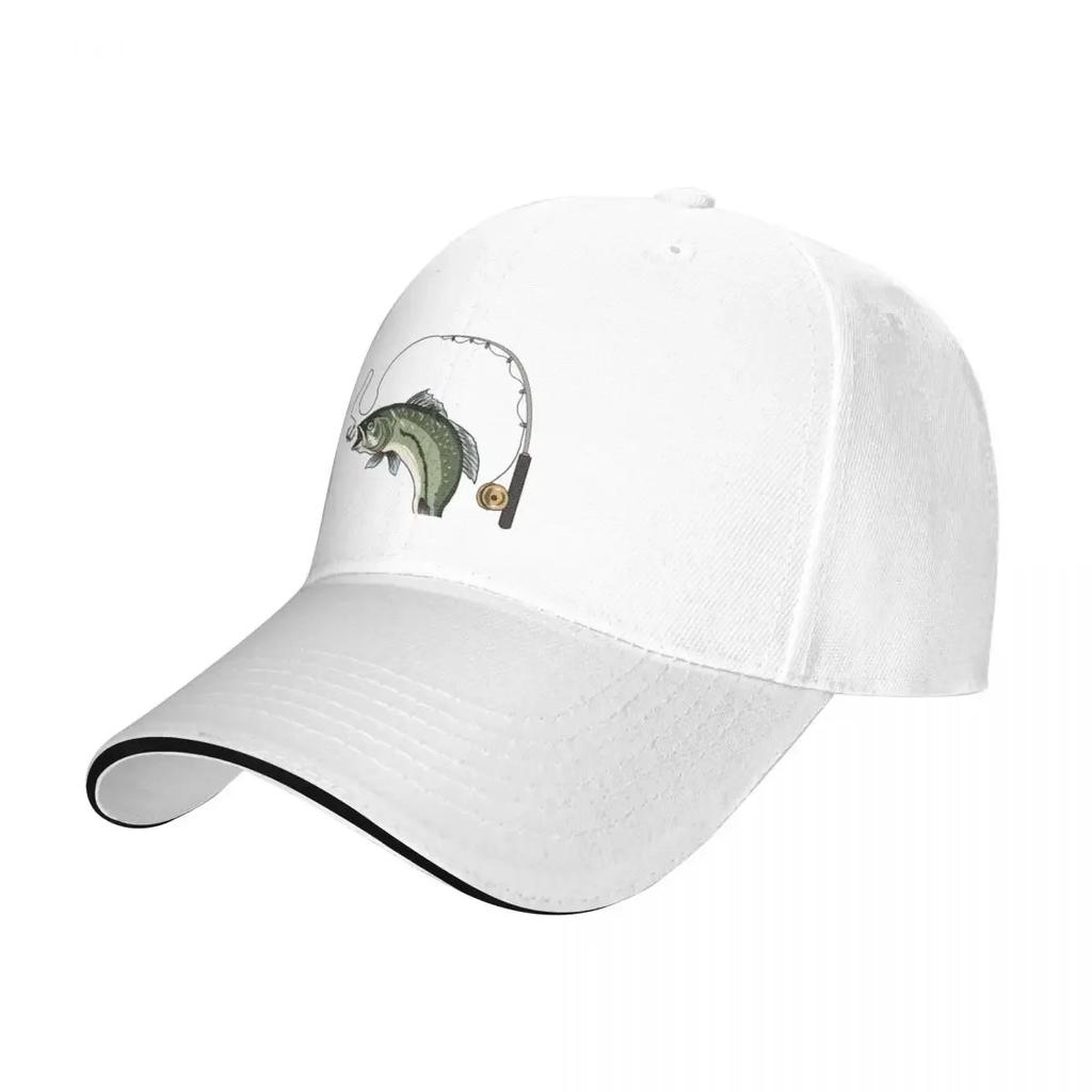 Fish with Rod and Reel Gone FishingCap Baseball Cap Streetwear Rugby Unisex Cap Women's