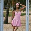 JYL Summer Fitness Dress Tight Hollow Back Padded Yoga