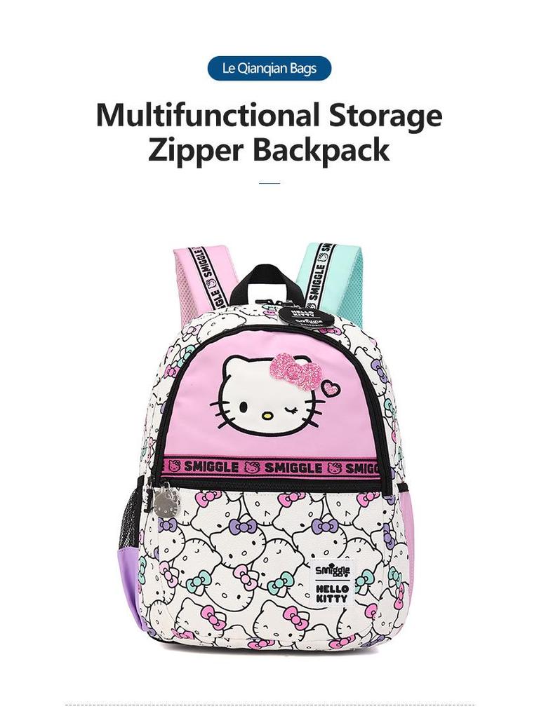 Set de Mochila Hello Kitty de Smiggle: Incluye Mochila para Estudiante, Botella de Agua para Jardín de Infancia y Bolsa de Almuerzo Aislada