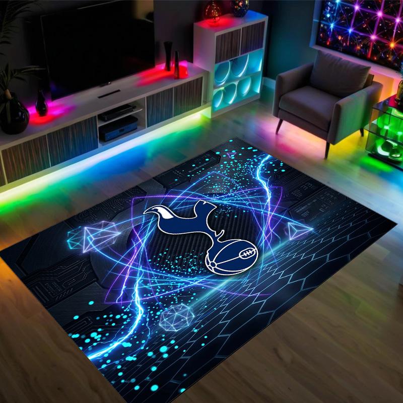 Tottenham Hotspur Design Crystal Velvet Carpet Cozy Non?Slip Printed Rug For Bedroom Living Room Entrance