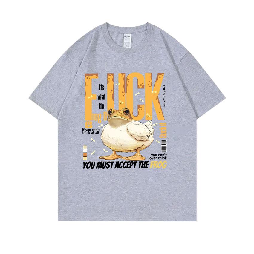 

The Frog Duck Funny Meme Tshirt You Must Accept The Frogs Print Tshirt Men Vintage Oversized Tshirts Male Cotton T Shirt 4XL