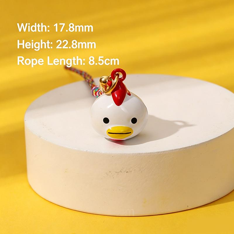 Zodiac Animal Copper Bell Keychain Cartoon Animal Keyring Pendant Bag Decor Phone Ornament For Festival Gifts