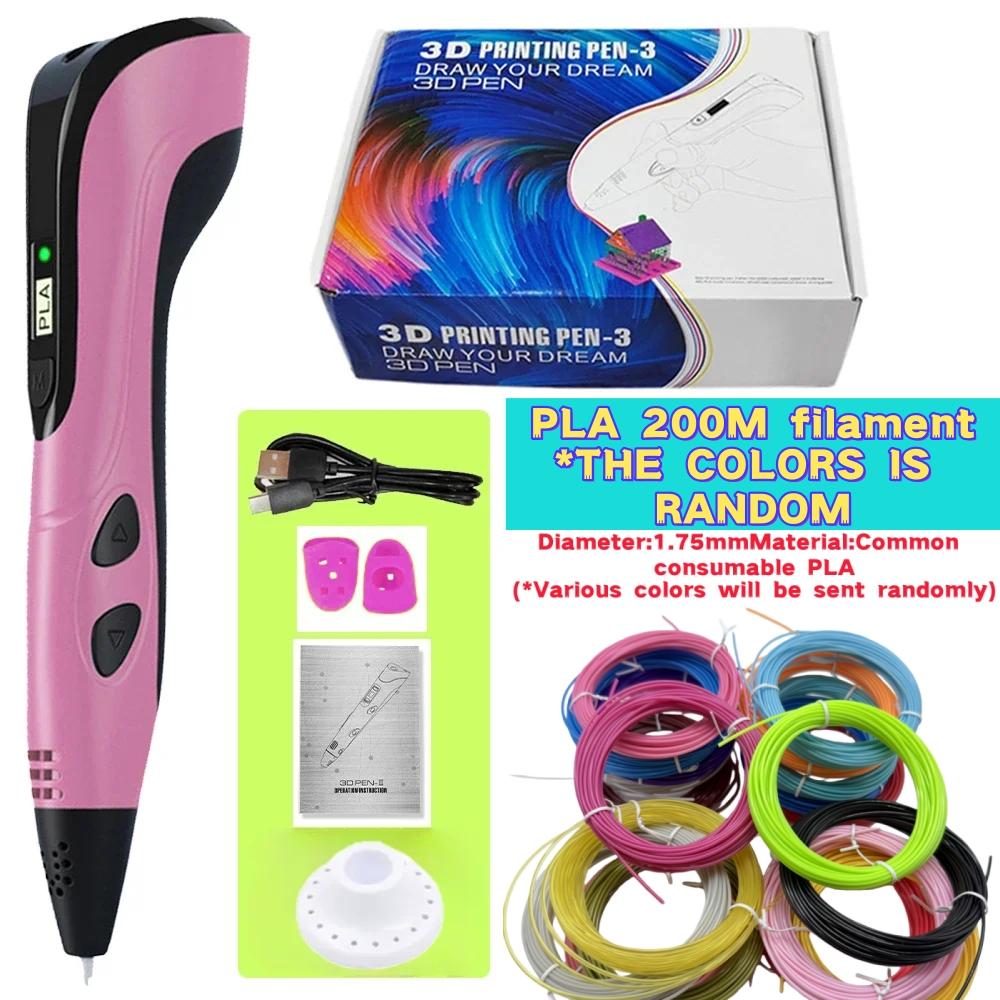 New 3D Printing Pen, Suitable 3D Pen Set for Children, PLA Filament, Children's Birthday or Christmas Gift