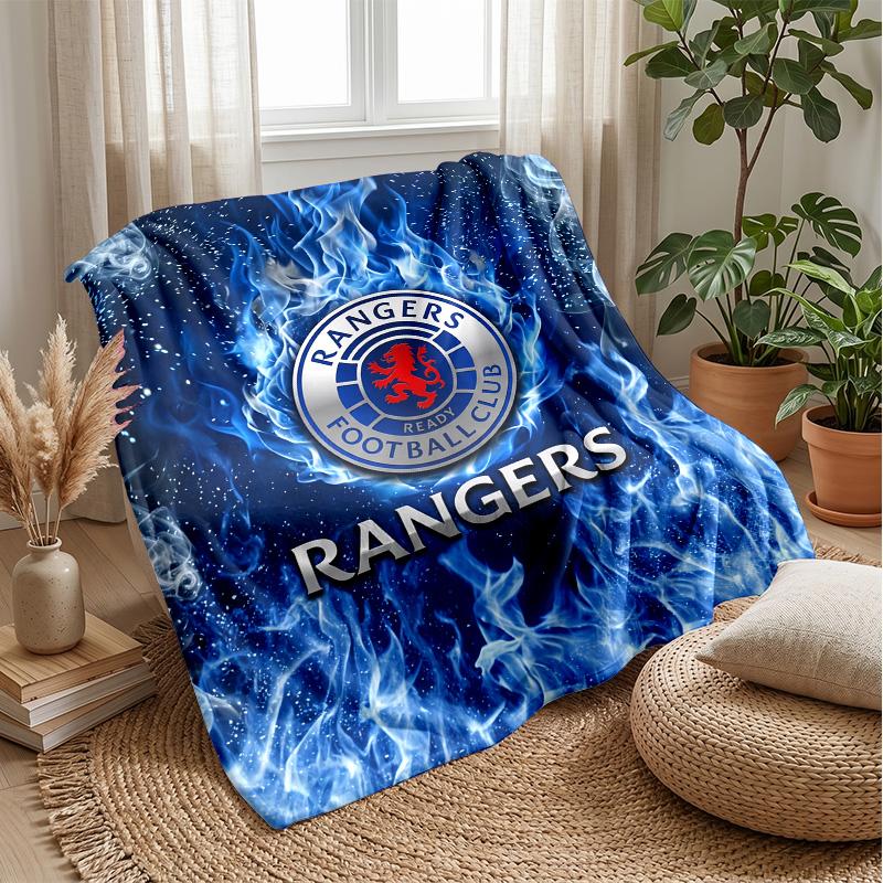 Rangers FC Morbida Coperta in Pile di Flanella Leggera Accogliente Calda Coperta da Lancio per Divano Letto Arredamento per la Casa