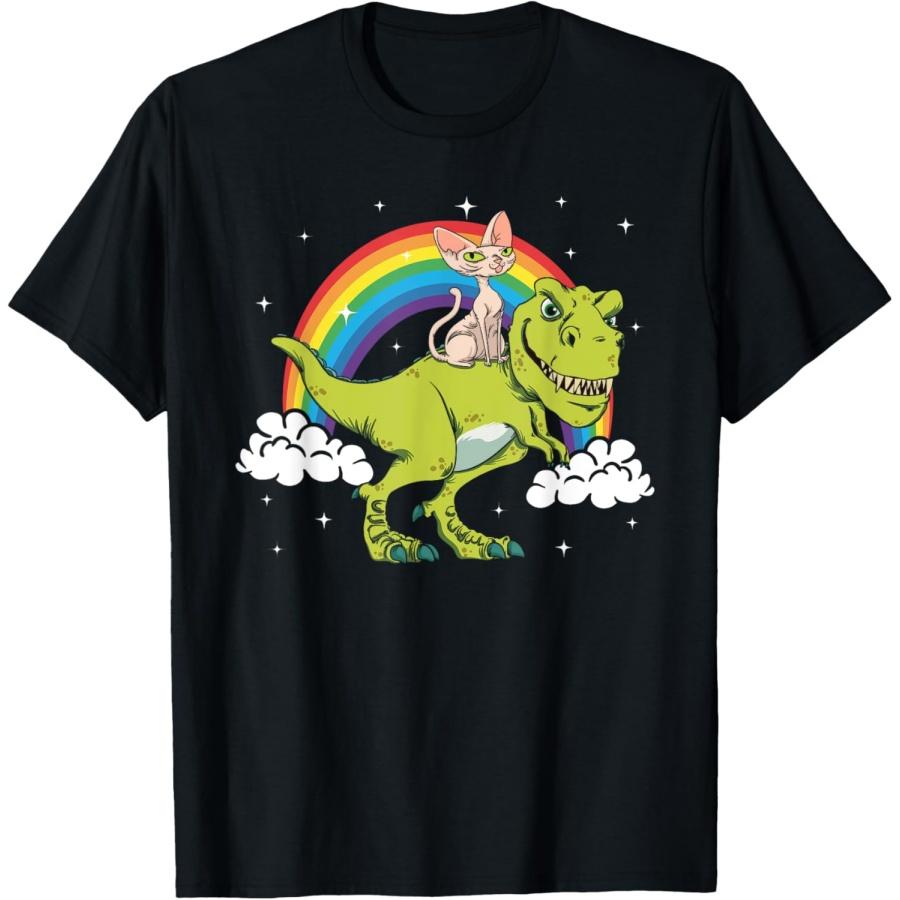 Сфинкс Котенок Ти-Рекс Динозавр Тираннозавр Футболка Подарок Мужчины Женщины Девочки Дети Футболка S