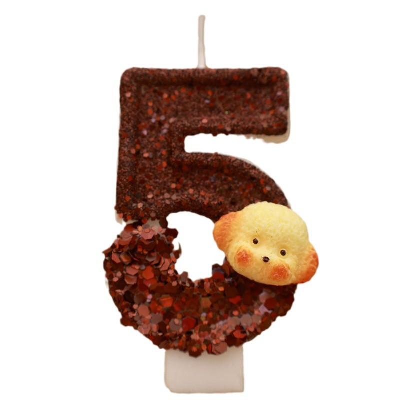 Creative Dog Head Digital Birthday Candle Cake Party Decoration First Birthday Celebration Candle