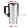 Electric Heating Car Kettle 12V 450ml Vehicle Heating Cup Stainless Steel Camping Travel Kettle Water Coffee Milk Thermal Mug