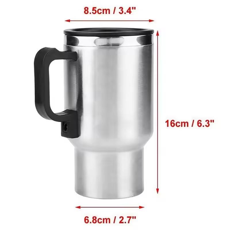 Electric Heating Car Kettle 12V 450ml Vehicle Heating Cup Stainless Steel Camping Travel Kettle Water Coffee Milk Thermal Mug