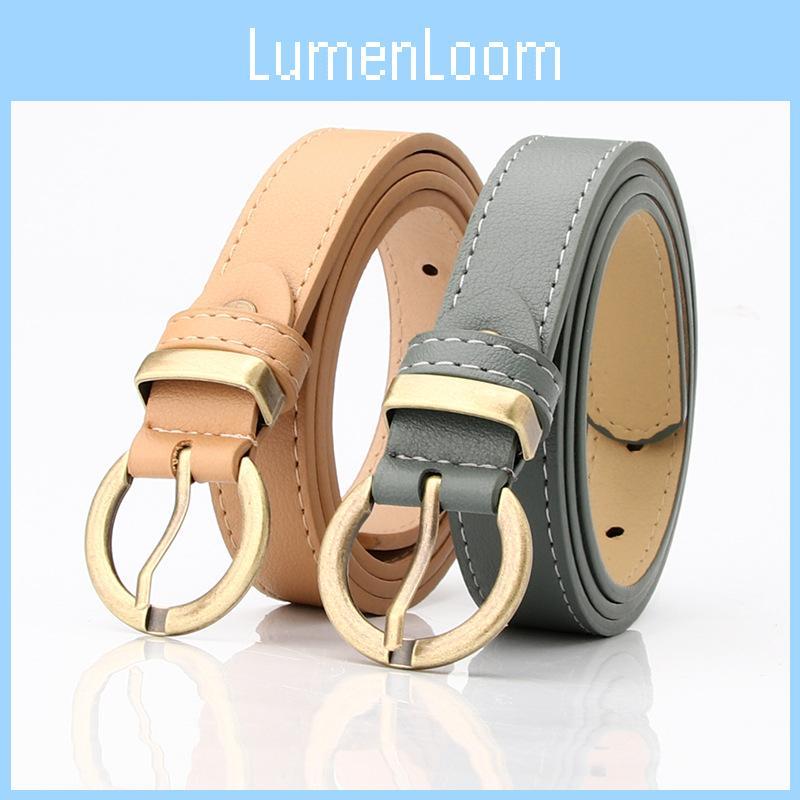 Womens Simple Pu Leather Belt With Alloy Buckle For Fashionable Office And Casual Looks