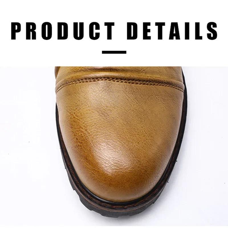 Men Winter Leather Men Ankle Boots Outdoor Casual Shoes Lightweight Designer Mens Warm Work Boots Classic Handmade Boots 2024