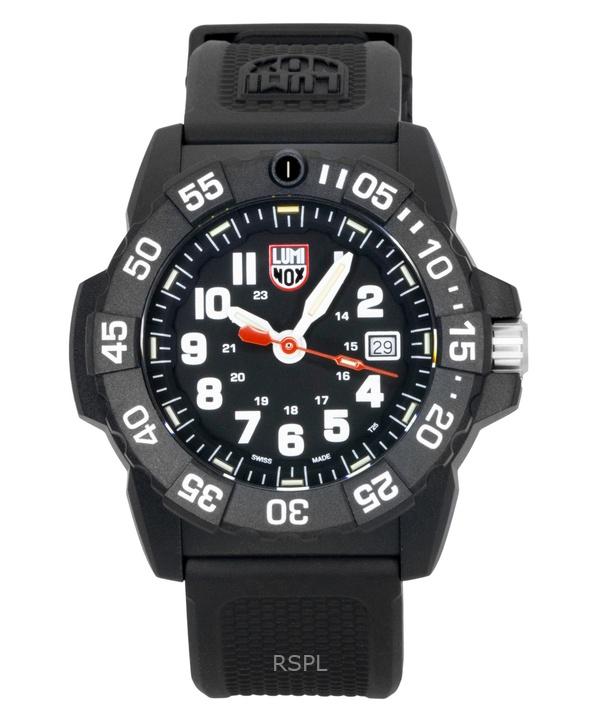 Luminox Navy Seal Каучуковый ремешок Черный циферблат Кварцевые часы для дайвинга XS.3501.F 200M Мужские часы чёрный