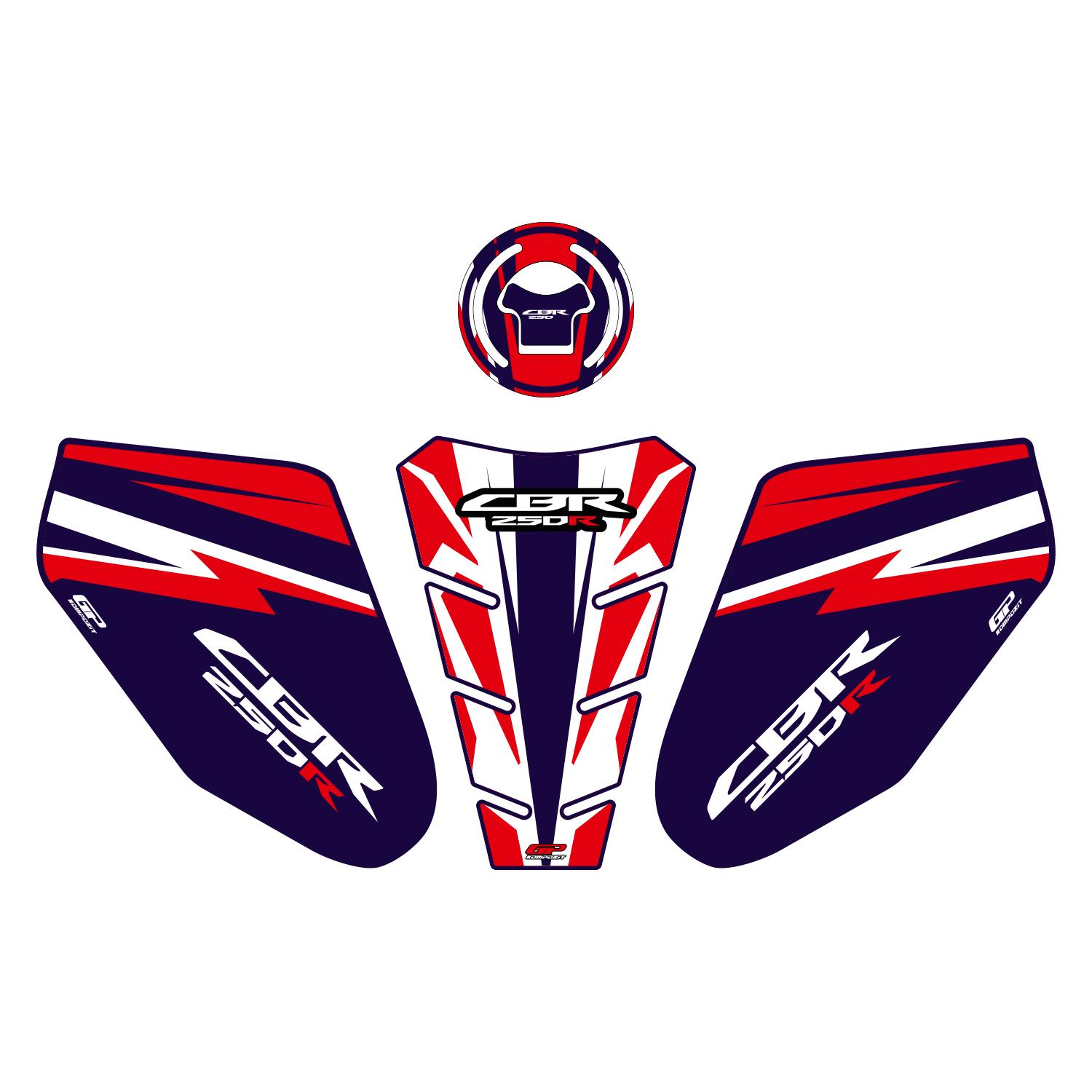 

GP Kompozit Honda CBR250 2011-2012 Uyumlu Tank Pad Mavi