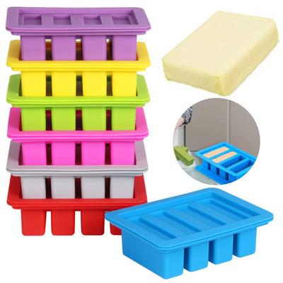 Stampo per Burro in Silicone con Coperchio Ermetico 4 Cavità Grado Alimentare