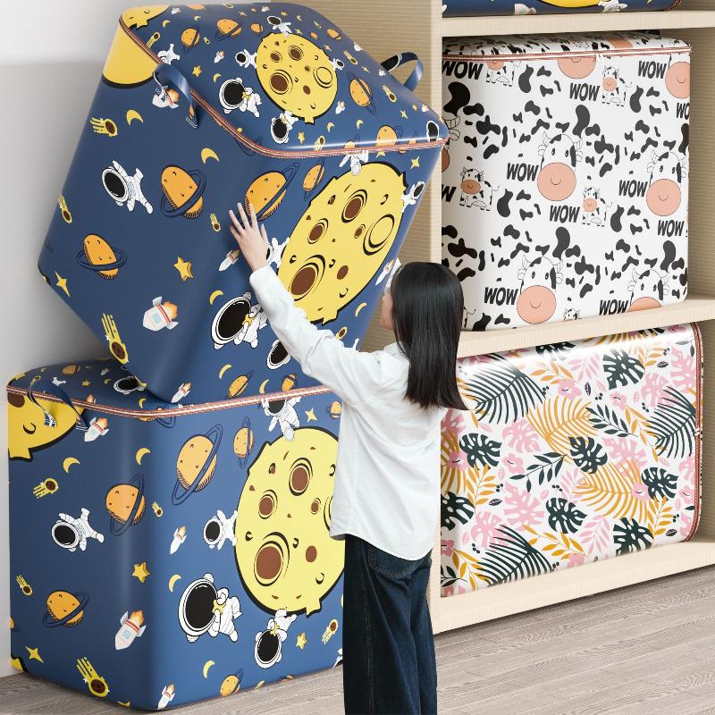 Large Capacity Clothing Storage Bag Storage Bag Quilt Organizer With Reinforced Handle Foldable Toy Storage Luggage Moving Box