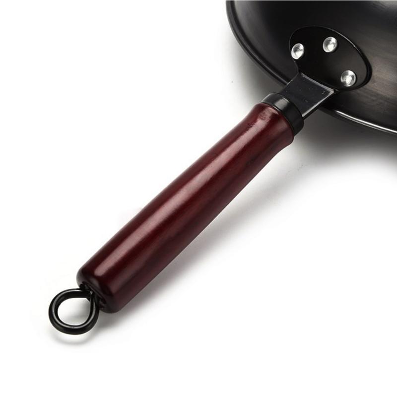 Pot Handle Non-slip Wood Handle Long Replacement Handle with Screw Cookware Accessories for Kitchen Saucepan Frying Pan