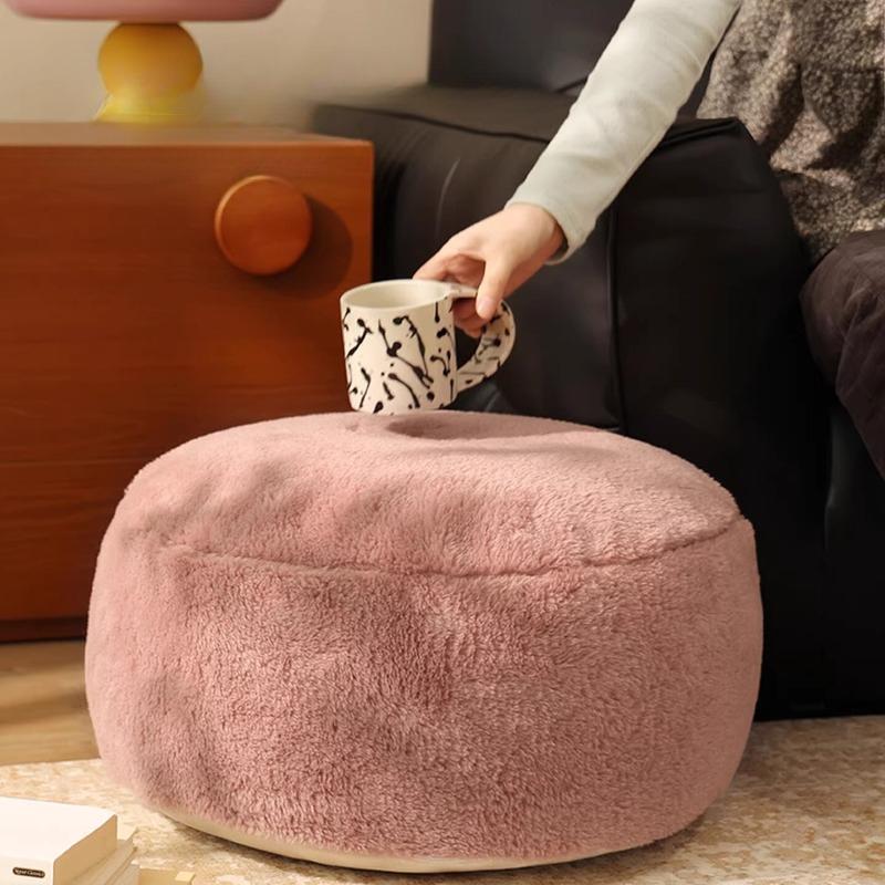 50 cm waschbarer Plüschkissenbezug, runder Futon-Tatami-Bodenhockerbezug, Heimdeko, marokkanischer Ottomanen-Meditationspouf, ohne Füllung