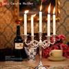 Antique Retro Tall Christmas Wedding Decorations European Metal Candle Holders Gold Silver 1PC Candlesticks