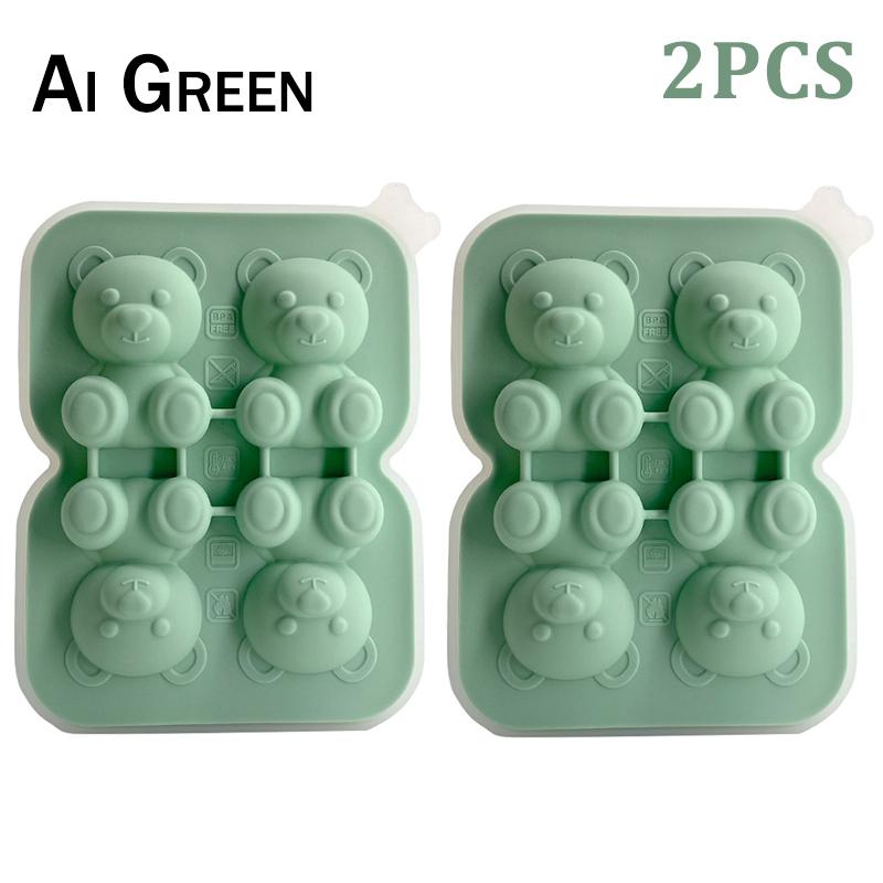 3D Little Bear Shape Ice Cube Silicone Mold Chocolate Cake Mould Candy Dough Mold For Coffee Milk Tea Whiskey Ice Mold