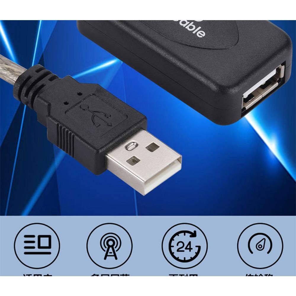 USB 2.0 Extension Cable 5m 10m 15m Male To Female Data Cable for Wireless Network Card Signal Booster