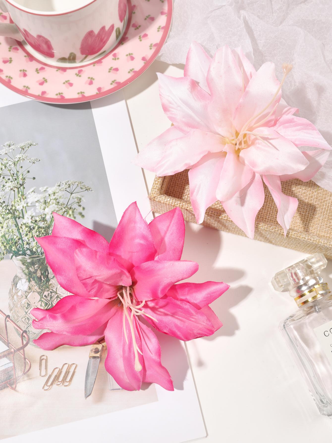 

2 шт. Многоцветные большие заколки для волос в богемном стиле с лилиями, гавайские заколки для волос с цветами для свадебной прически невесты