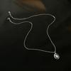 Oval Black Diamond Necklace with Dark Style, Simple and Versatile Collarbone Chain, Men's and Women's Personalized Necklaces