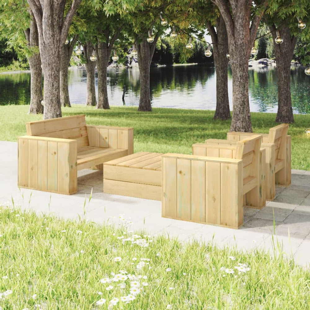 Salon de jardin 4 pcs Bois massif de pin imprégné