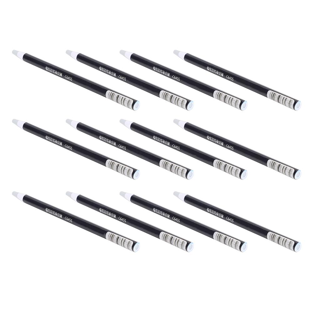 12Pcs Paper‑Wrapped Eraser Highlight Soft Cable Design Non Sharpening Sketching Art Supply