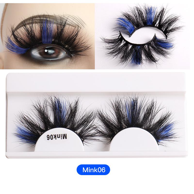 8D Colored Mink Hair False Eyelashes Natural Docile Thick Eyelashes