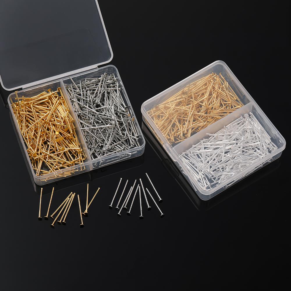 400pcs/Box 20mm Flat/Eyes/Ball Head Pins Needles Headpins Connector for Earrings Bracelet Pendant Jewelry Making Accessories
