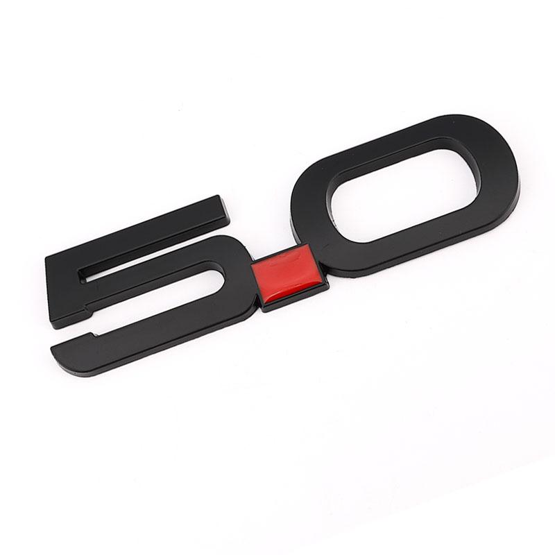 

Автомобильная наклейка 5,0, отделка передней решетки капота, эмблема, значок заднего багажника, 3D автомобильные наклейки для 5,0 Coyote V8, эмблема TWIN Turbo 5.0 Black