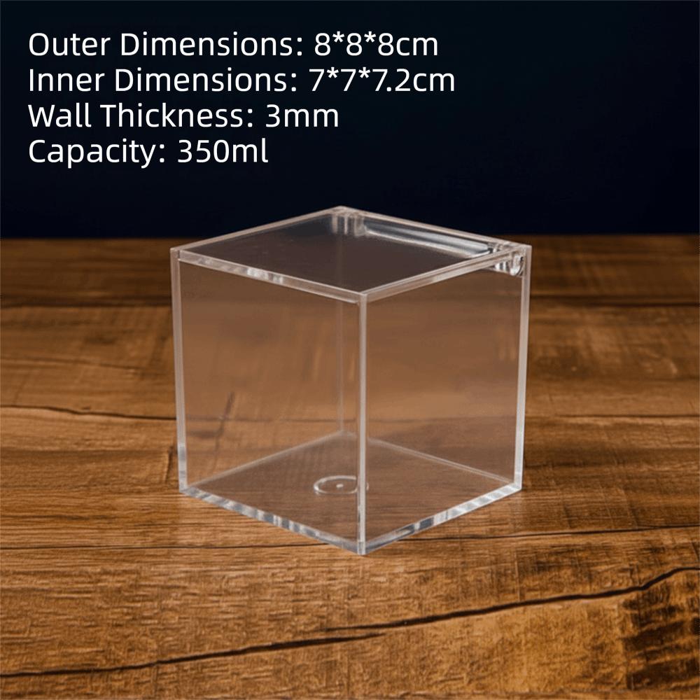 Square Cube Acrylic Box With Lids Stackable Design Transparent Container Transparent Case Clear Cube Box Decorative Use