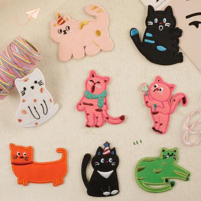 Original Embroidery Label Embroidery Sticker Clothing Accessories Cartoon Animal Adhesive Patch Sticker Accessories Badge Cloth Sticker
