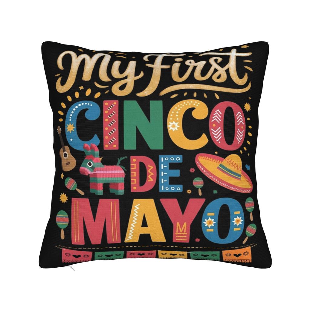 Decorative Pillow Covers Lets Fiesta Cinco De Mayo  Stuff Home  Throw Pillow Case Cover Square MultiSize