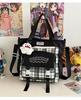 Schoolbag new student schoolbag travel backpack plaid contrasting color college style middle school student multi-compartment backpack