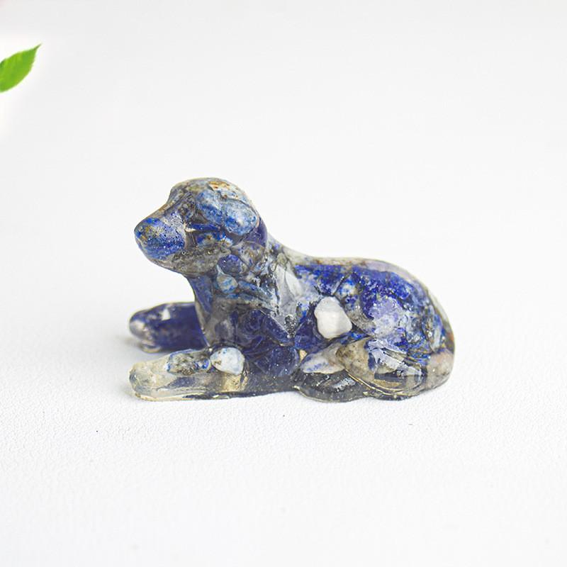 White Crystal Resin Dog Statue With Modern Design For Living Room Decor Gift