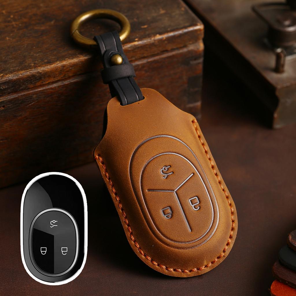 The New Shelf Car Key Cover Is Suitable for NIO ET7 Special ET5 Leather Retro Crazy Horse Car Key Protective Case
