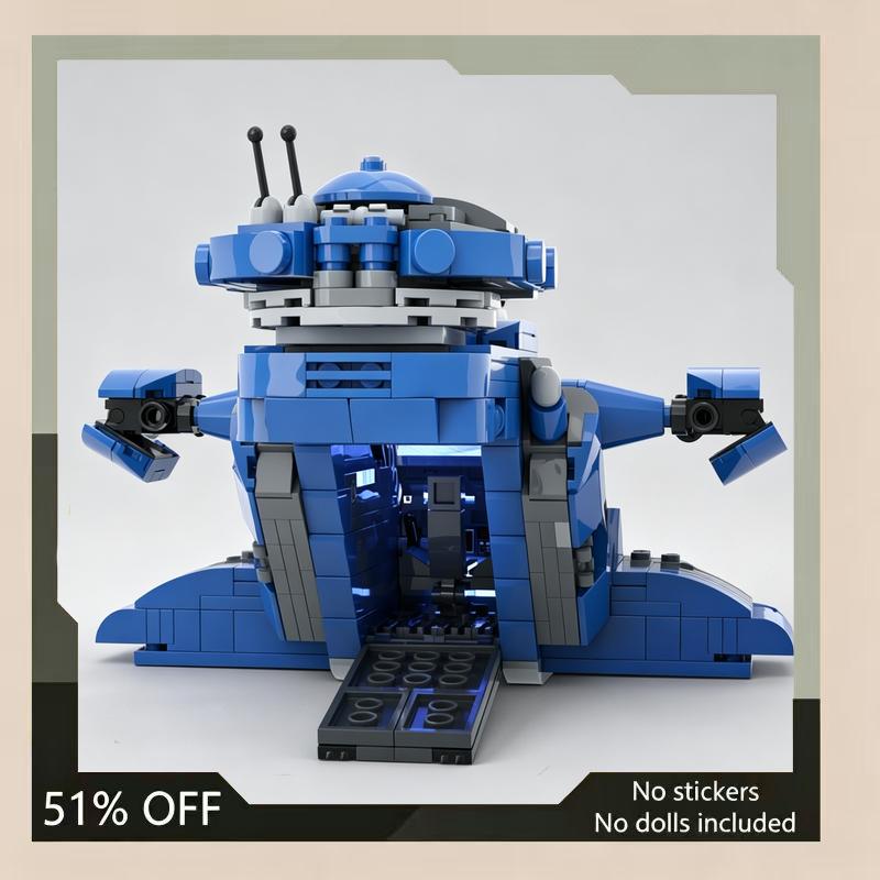 606PCS Blue Battle Tank Sci-Fi Armor MOC Building Blocks Vehicle DIY Assembly Creative Puzzle Gift