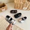 Solid Color Retro Simple Versatile Korean Style Girls Little Leather Princess Shoes Soft Sole Lightweight Comfortable
