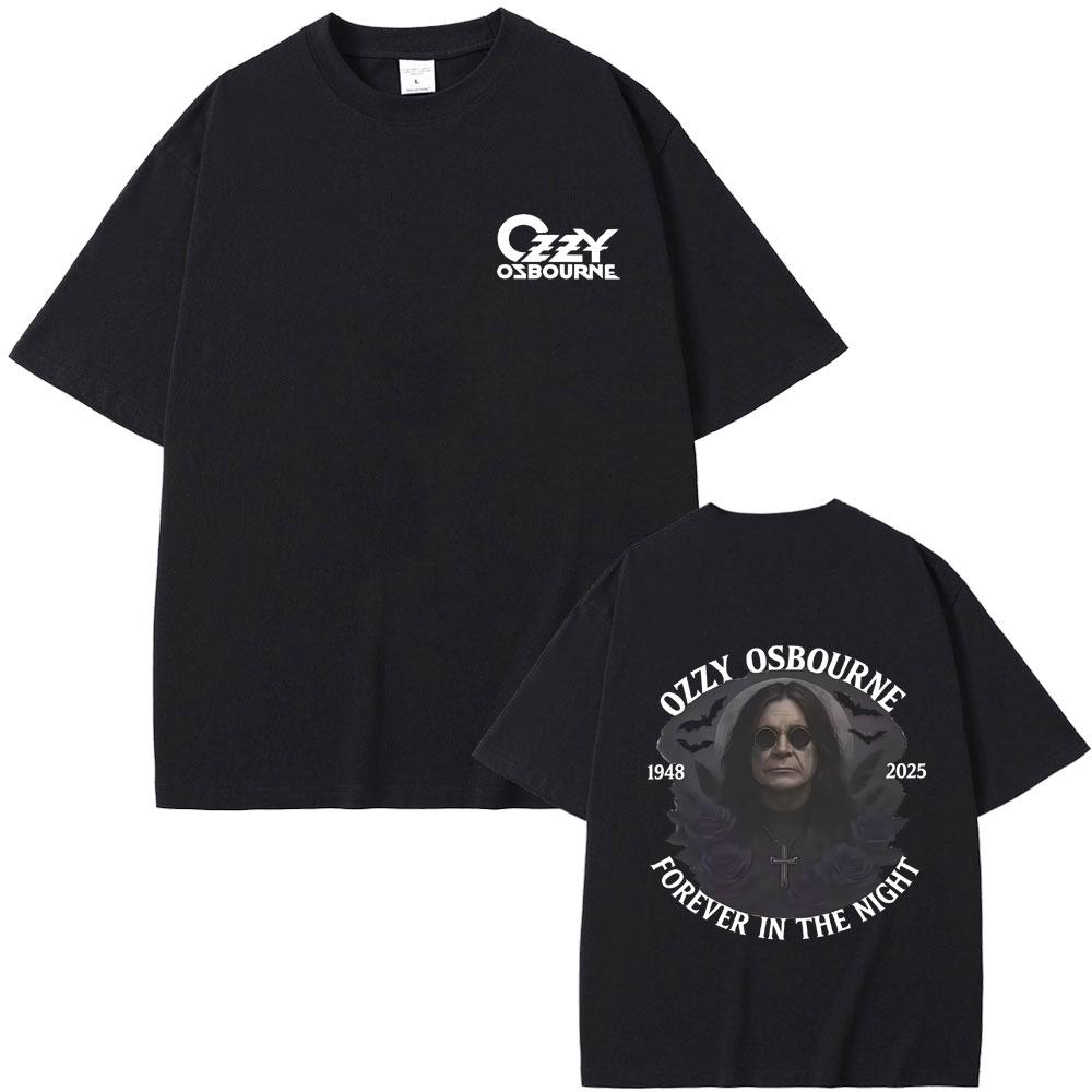 Heavy Metal Rock Band Black Sabbath Ozzy Osbourne Forever in The Night Merch Tshirt Men Women Fashion Casual Oversized T Shirts