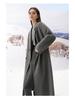 Fan Si Lan En Diamond Draped White Double-Sided Wool Coat for Women - Autumn/Winter Woolen Jacket