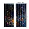 Classic Style Polyester Enchanted Forest Curtains Fantasy Flower Butterfly Motifs Magic Themed Bedroom Decor Blackout Set Of 2 Made