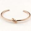 Simple New Fashion Titanium Steel Bracelet for Women Love Knot Titanium Steel Bracelet Peach Heart Open Bracelet Creative Gifts