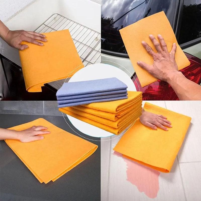 2/8Pcs Ultra-Absorbent Miracle Cleaning Shammy Multi-Purpose Reusable Cleaning Cloth Non-Woven Car Cleaning Towel Car Bathroom