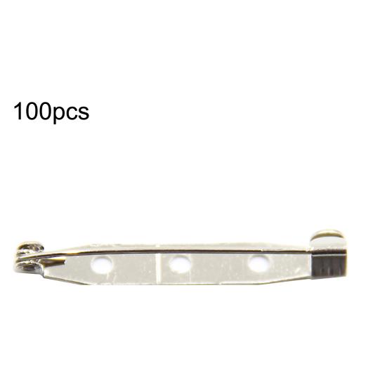 100Pcs Practical Alloy Brooch Bar Backs Safety Pins with Holes for