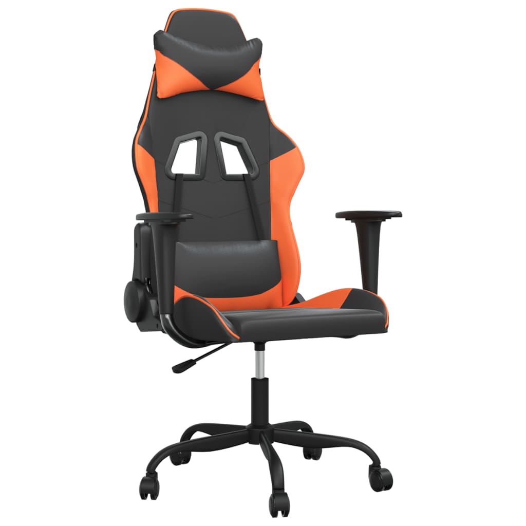 Gaming Chair Black and Orange Synthetic Leather