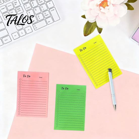 Horizontal Lined Sticky Labels Fluorescent Notepad, To-do Lists with Check Boxes Reliable Adhesive Notes for Planning Multi-colored Notes, Increase
