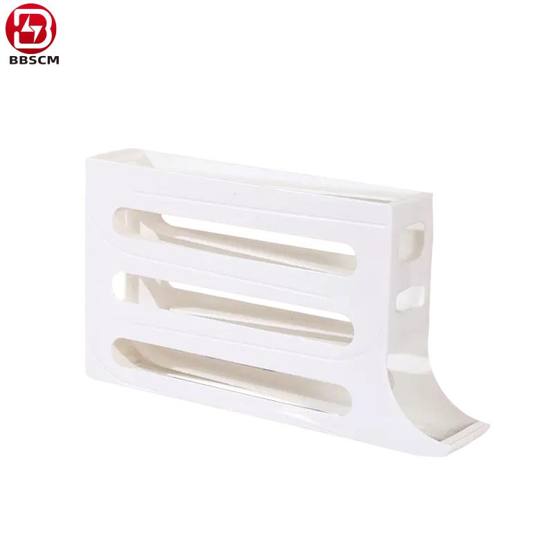 Kitchen Storage Box Four-layer Slide Refrigerator Automatic Tumble Type Tray Holder Rolling Organizer Egg Storage Box 4-tier белый